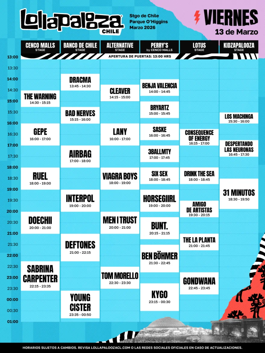 Lollapalooza Chile 2026: a qué hora canta Sabrina Carpenter y dónde ver su show en vivo 1 image 13
