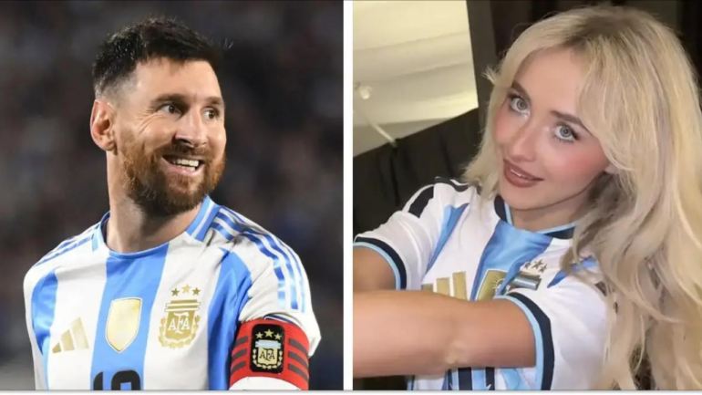 Sabrina Carpenter se vuelve viral al usar la camiseta de Argentina en TikTok