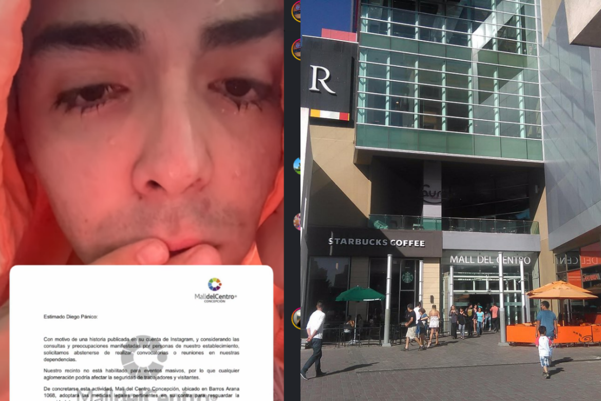 Mall del Centro Concepción frena convocatoria de Diego Pánico por motivos de seguridad