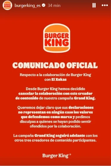 Burger King rompe su colaboración con El Xokas tras la polémica: image 1
