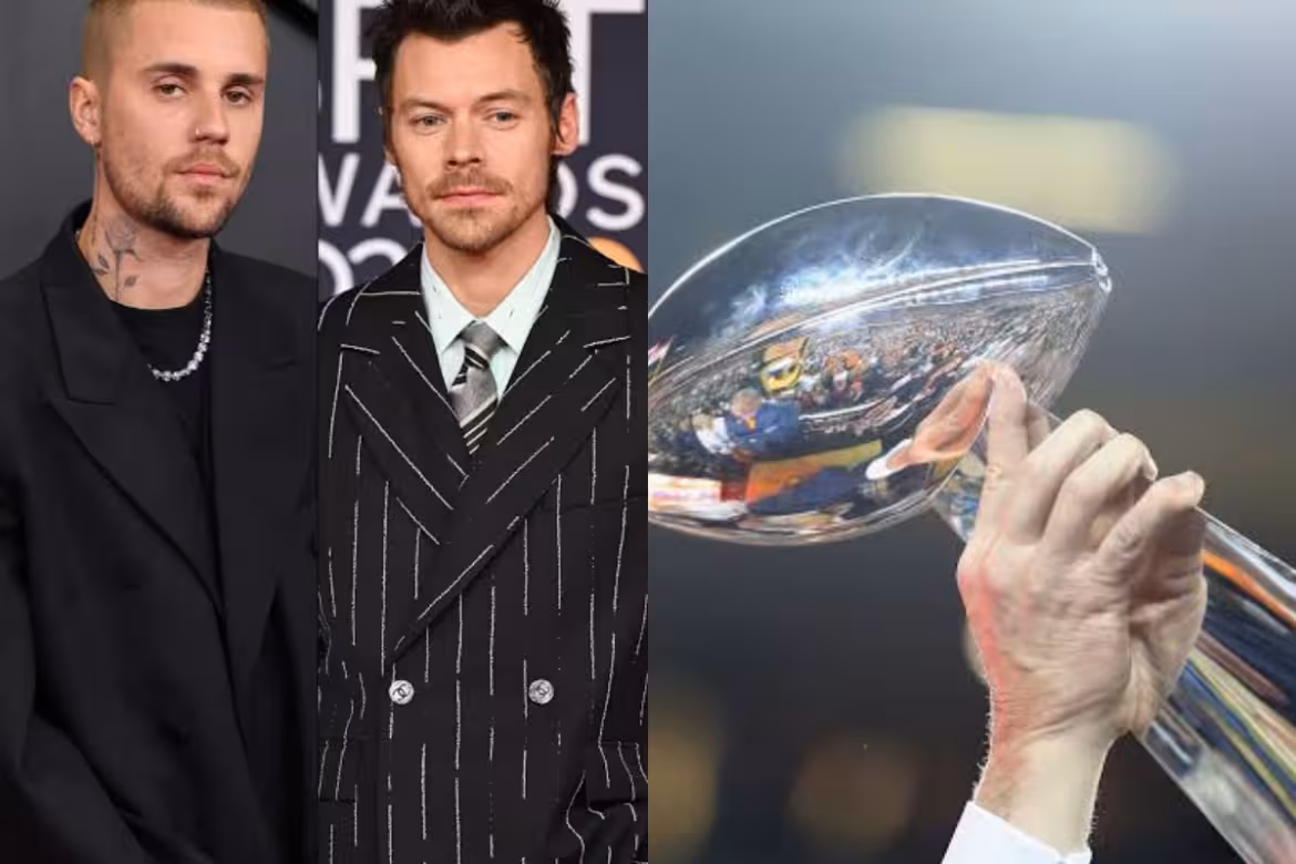 Justin Bieber y Harry Styles aparecen entre las opciones para el show de medio tiempo del Super Bowl 2027