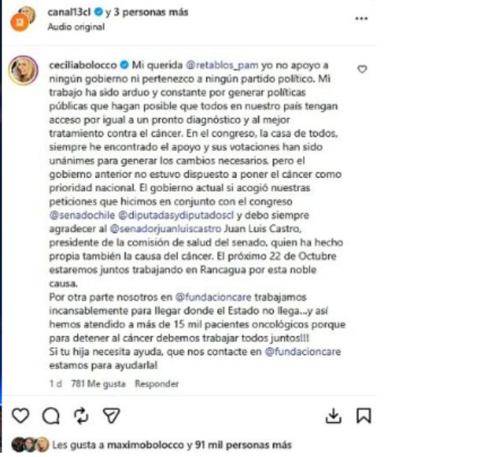Cecilia Bolocco responde a críticas por Kast y cuestiona gestión de Boric frente al cáncer 1